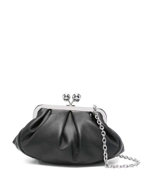 Weekend Max Mara pleated metal-top shoulder bag - 007 SCURI - zdjęcie produktu nr 1