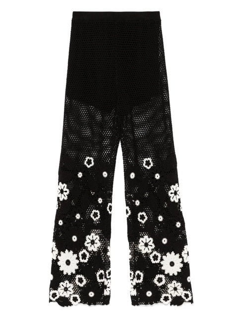 Maje floral-embroidery trousers - Black - zdjęcie produktu nr 1