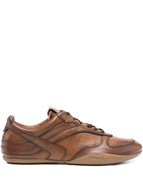 Miu Miu leather sneakers - Brown - zdjęcie produktu nr 2