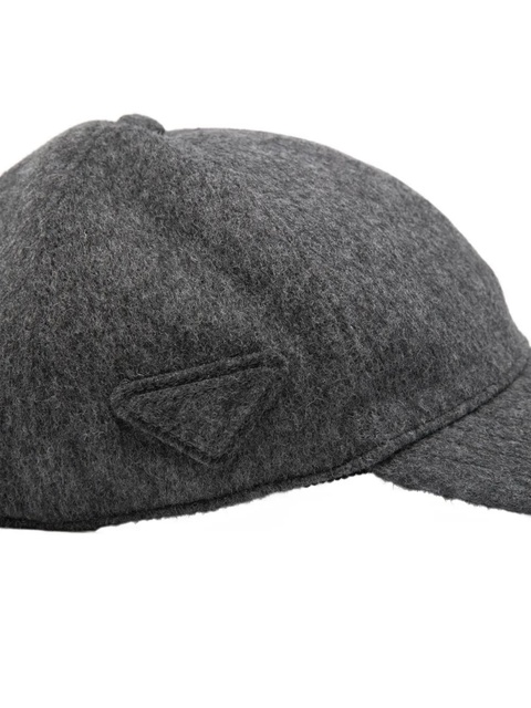 Prada embossed triangle-logo cap - Grey - zdjęcie produktu nr 2
