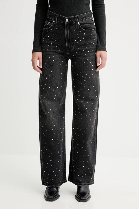 Levi's jeansy RIBCAGE WIDE LEG damskie kolor czarny A6081.0055 - zdjęcie produktu nr 1
