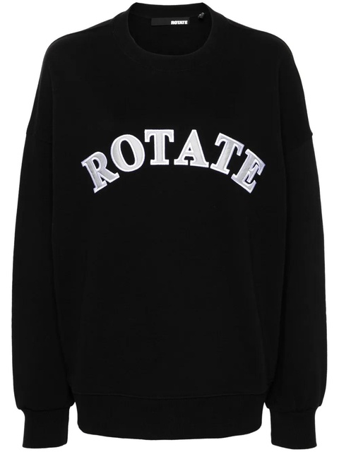 ROTATE BIRGER CHRISTENSEN logo-patch organic-cotton sweatshirt - Black - zdjęcie produktu nr 1