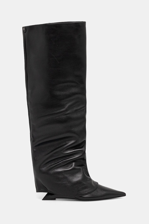 Naked Wolfe kowbojki skórzane Stated damskie kolor czarny na koturnie Stated Black Leather - zdjęcie produktu nr 2