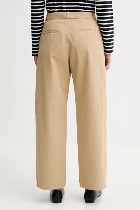 Filippa K spodnie bawełniane damskie kolor zielony proste high waist 31422.FK - zdjęcie produktu nr 2