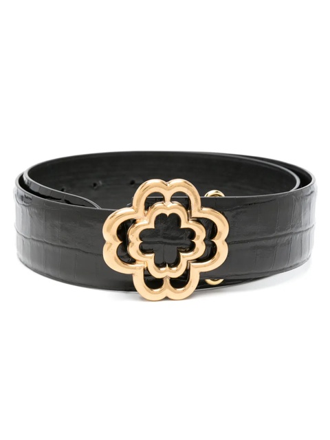Maje crocodile-embossed leather belt - Black - zdjęcie produktu nr 1