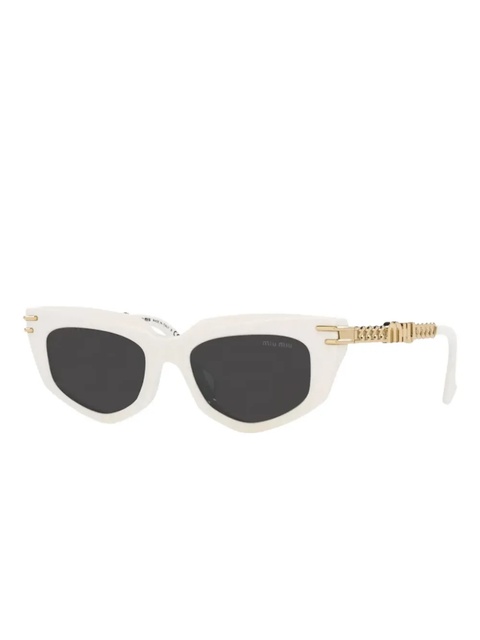 Miu Miu Eyewear cat-eye metal-temple sunglasses - White - zdjęcie produktu nr 2