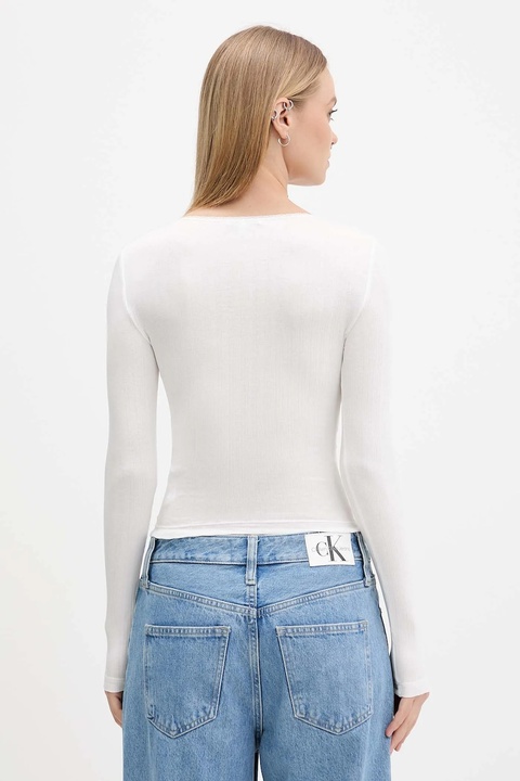 Tommy Jeans longsleeve kolor biały DW0DW21575 - zdjęcie produktu nr 2