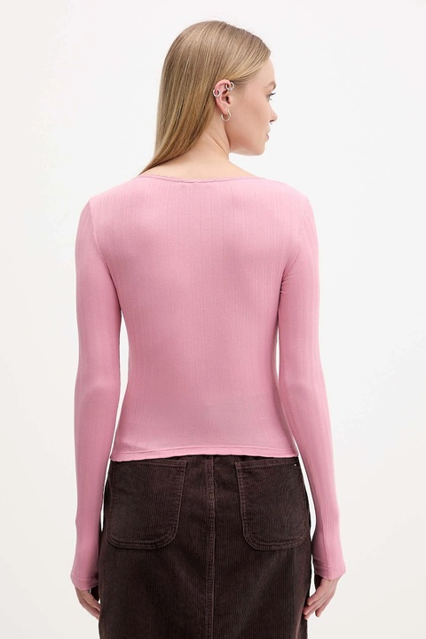 Tommy Jeans longsleeve kolor różowy DW0DW21575 - zdjęcie produktu nr 2
