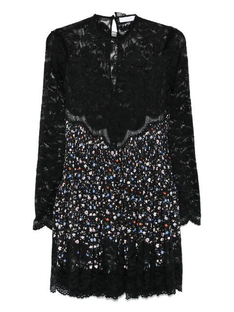 Rabanne lace floral-print mini dress - Black - zdjęcie produktu nr 1
