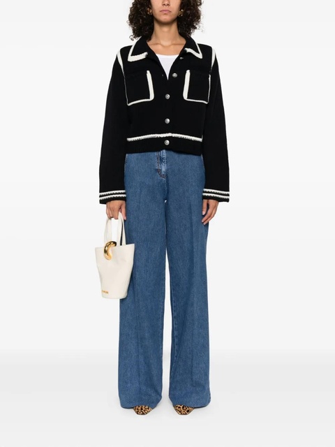 PINKO ribbed-knit wool cardigan - Blue - zdjęcie produktu nr 2