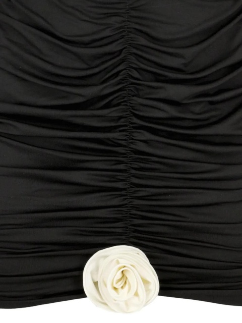 La Reveche gathered rose-embellished mini skirt - Black - zdjęcie produktu nr 2