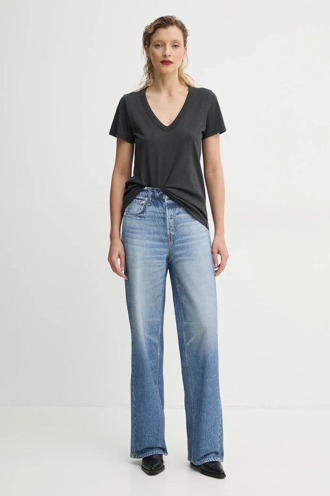 Rag & Bone t-shirt bawełniany damski kolor czarny W272C34CH - zdjęcie produktu nr 2