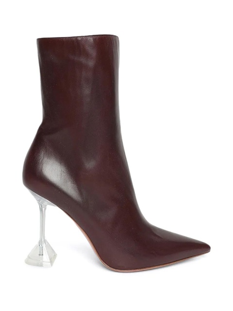 Amina Muaddi Giorgia 95mm leather boots - Brown - zdjęcie produktu nr 1
