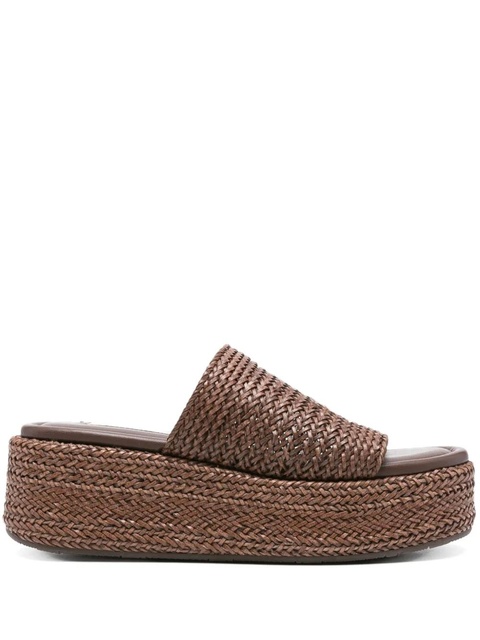Casadei woven platform sandals - Brown - zdjęcie produktu nr 1