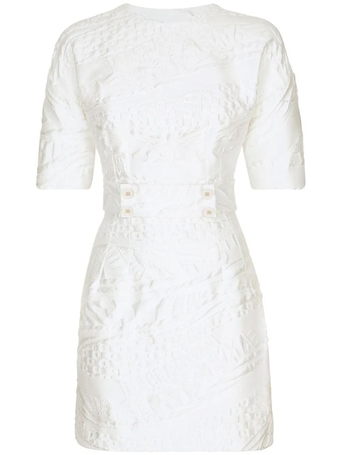 Dolce & Gabbana jacquard short-sleeve minidress - White - zdjęcie produktu nr 1