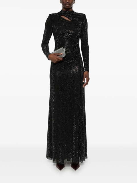 Self-Portrait rhinestone mesh maxi dress - Black - zdjęcie produktu nr 2