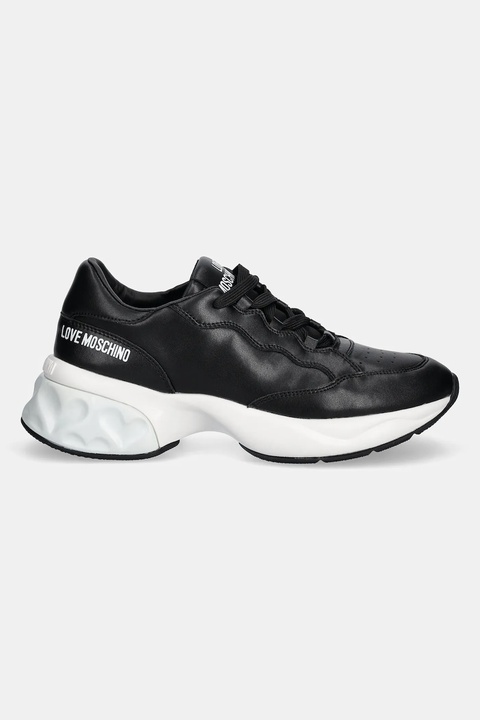 Love Moschino sneakersy skórzane kolor czarny JA15306G1MIAF00A - zdjęcie produktu nr 2