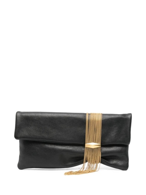 Jimmy Choo Zandra chain-embellished leather clutch - Black - zdjęcie produktu nr 1