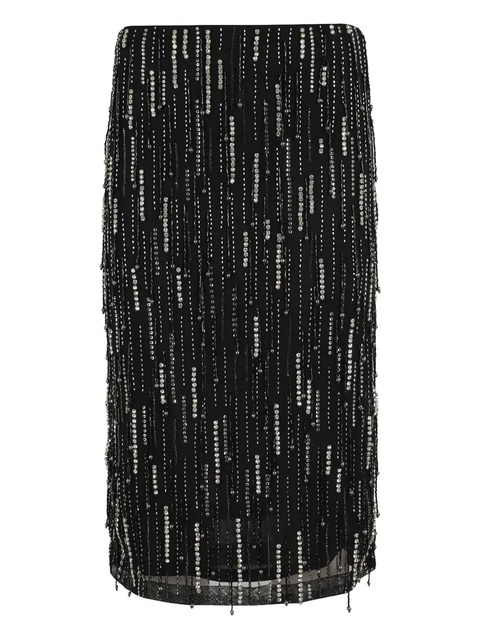 PINKO beaded fringe midi skirt - Black - zdjęcie produktu nr 2