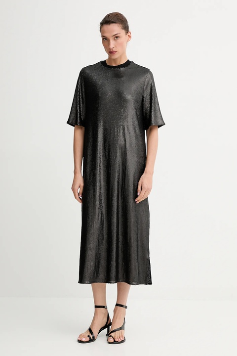 AllSaints sukienka ANNA kolor czarny midi prosta W066DD - zdjęcie produktu nr 1