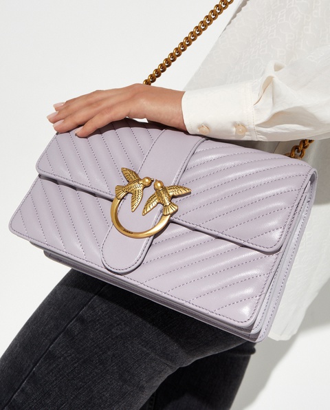 PINKO - Lawendowa torebka Love Classic Chevron CL - zdjęcie produktu nr 1