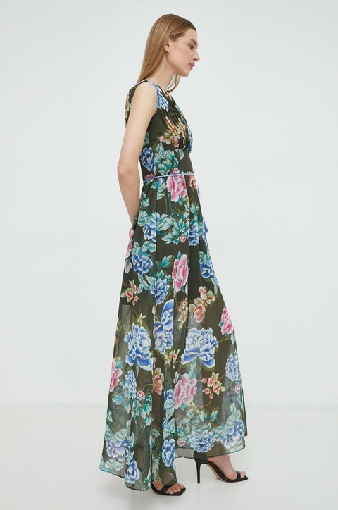 Guess sukienka GILDA kolor zielony maxi rozkloszowana W3GK60 WDW82 - zdjęcie produktu nr 1