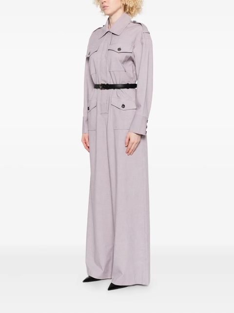 Self-Portrait belted twill jumpsuit - Purple - zdjęcie produktu nr 2