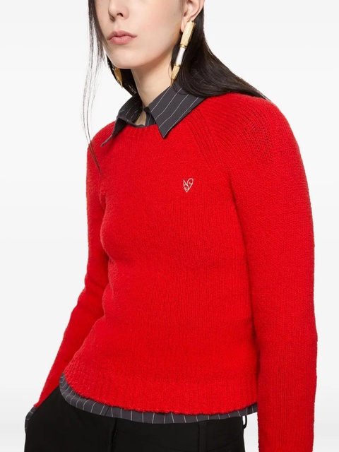 Acne Studios heart-embroidered raglan-sleeve sweater - zdjęcie produktu nr 2