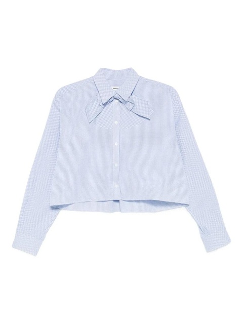 SANDRO checked cropped shirt - Blue - zdjęcie produktu nr 1