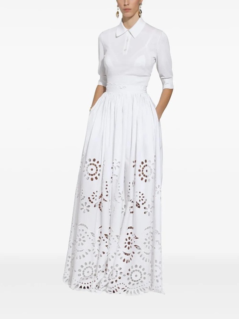 Dolce & Gabbana cropped fine-knit polo shirt - White - zdjęcie produktu nr 1