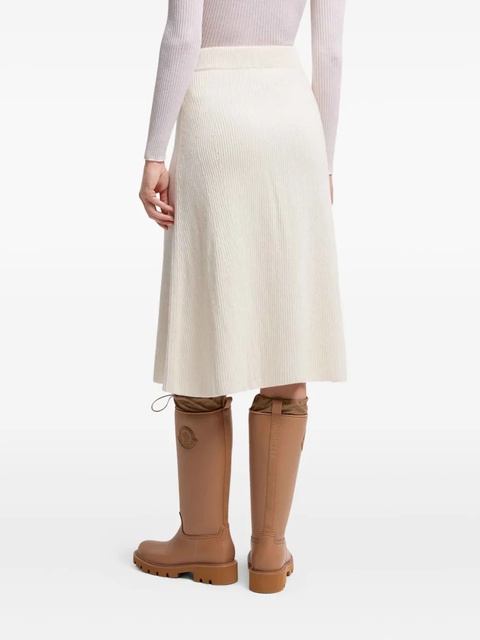 Moncler ribbed side-split midi skirt - White - zdjęcie produktu nr 2