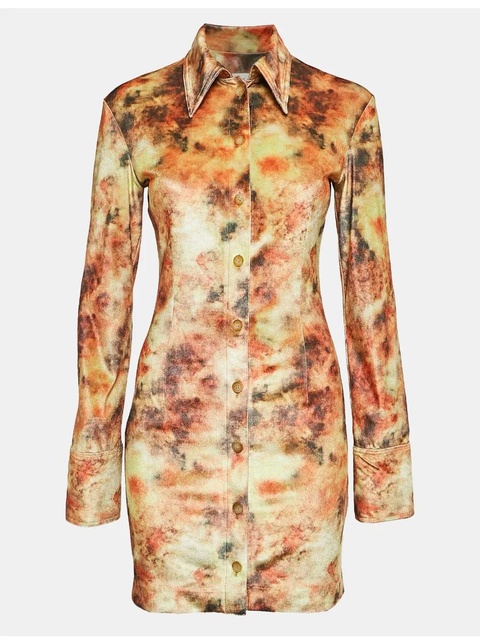 Nanushka abstract-pattern print mini dress - Orange - zdjęcie produktu nr 1