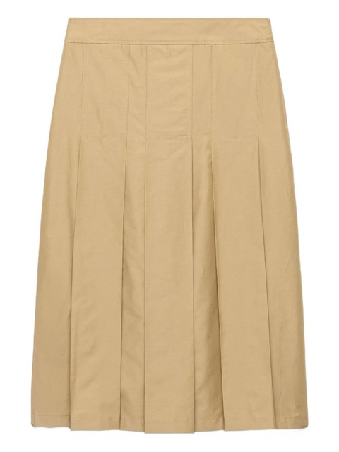 Prada box-pleat kick-pleat midi skirt - Neutrals - zdjęcie produktu nr 1