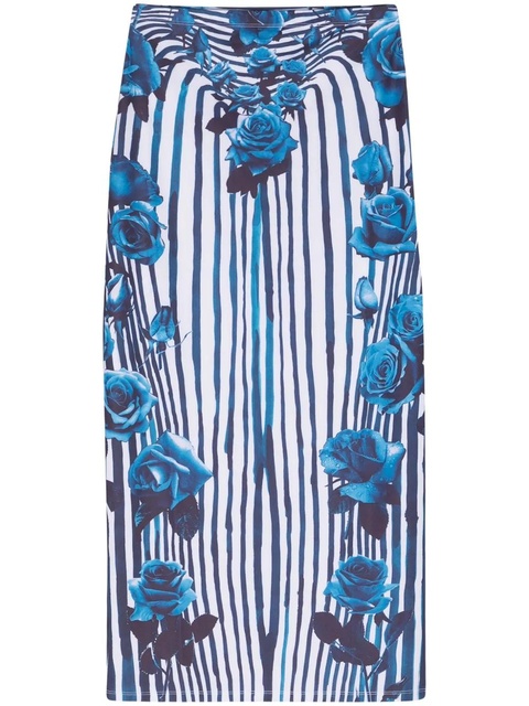 Jean Paul Gaultier floral-print pencil skirt - White - zdjęcie produktu nr 1