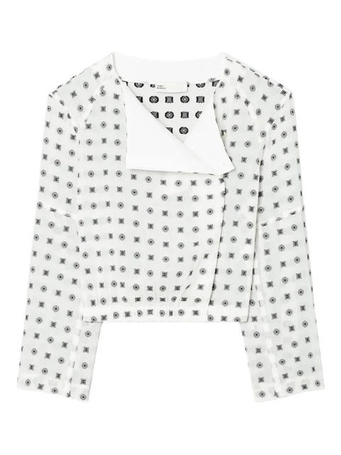 Tory Burch polka-dot wrap top - White - zdjęcie produktu nr 1
