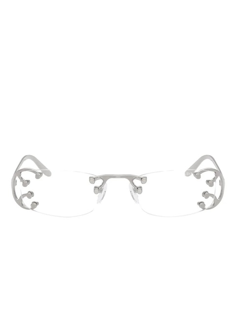 Prada Eyewear rimless metallic-detail glasses - Silver - zdjęcie produktu nr 2