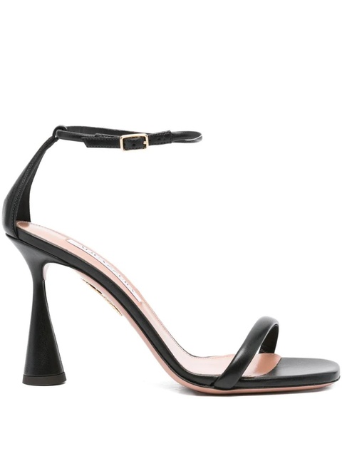 Aquazzura 95mm Hot Sandal flared-heel ankle-strap sandals - Black - zdjęcie produktu nr 1