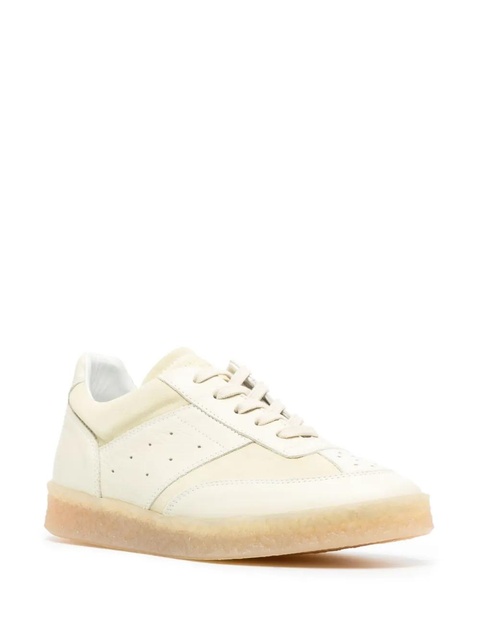 MM6 Maison Margiela numbers-patch leather snekaers - Neutrals - zdjęcie produktu nr 2