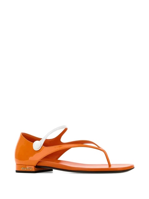 Miu Miu leather thong sandals - Orange - zdjęcie produktu nr 2