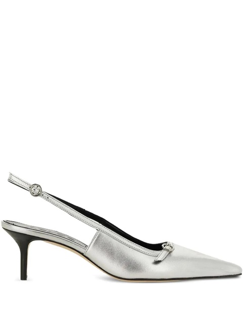 Aeyde Saba slingback pointed-toe pumps - Silver - zdjęcie produktu nr 1