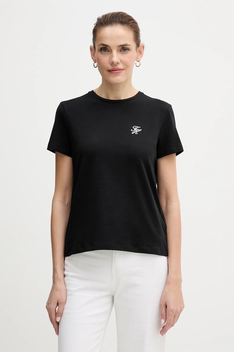 Tommy Hilfiger t-shirt damski kolor czarny WW0WW47809 - zdjęcie produktu nr 1