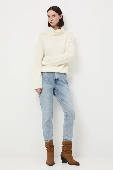 Medicine jeansy bawełniane damskie kolor niebieski - zdjęcie produktu nr 1