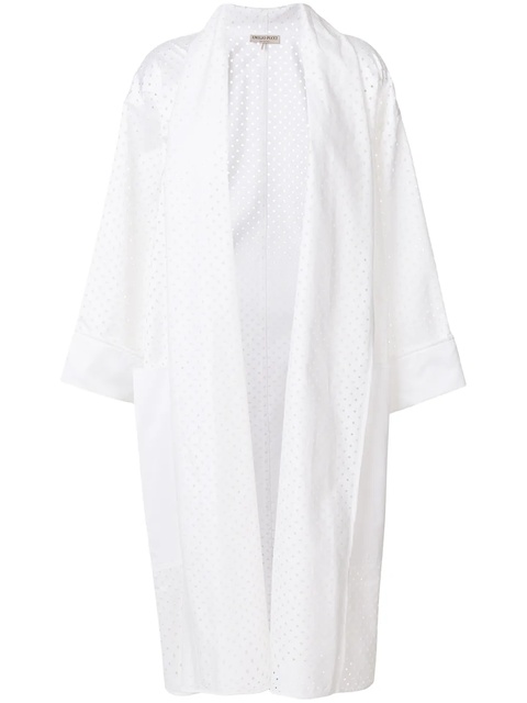 PUCCI eyelet-embellished oversized coat - White - zdjęcie produktu nr 1