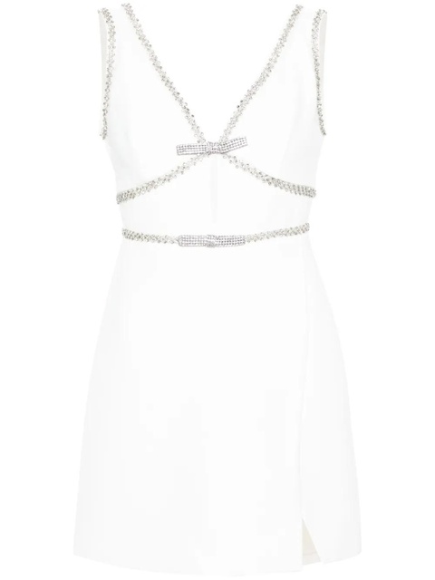 Self-Portrait crystal-embellished mini dress - White - zdjęcie produktu nr 1