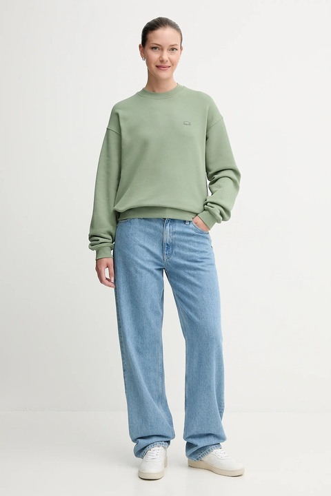 Lacoste bluza bawełniana kolor zielony gładka SH7745 - zdjęcie produktu nr 2