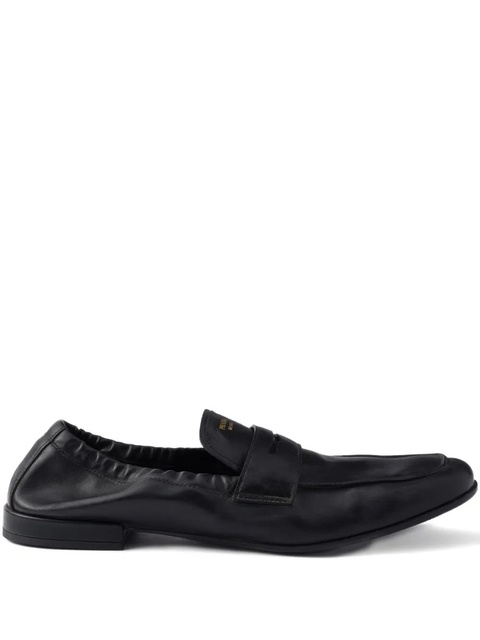 Prada Shuffle antiqued screen-printed-logo loafers - Black - zdjęcie produktu nr 1