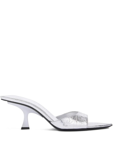 The Attico 65mm metallic leather mules - Silver - zdjęcie produktu nr 1