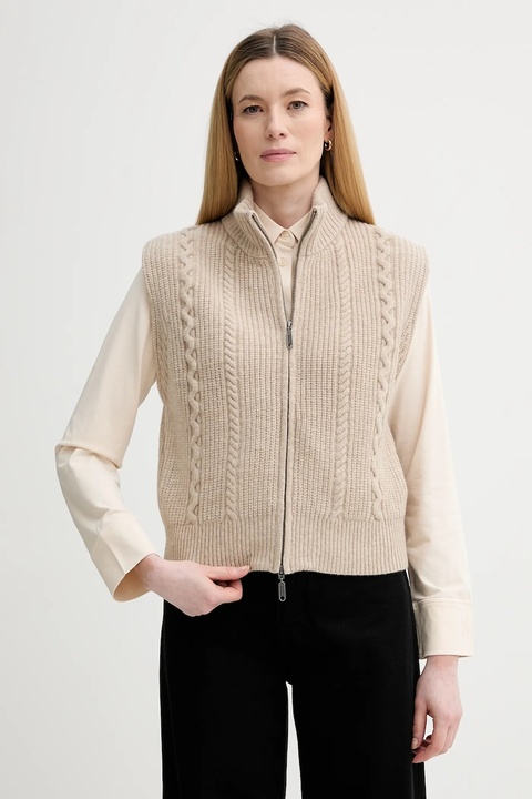 G-Star sweter wełniany 0 damski kolor beżowy ciepły D27728.D770 - zdjęcie produktu nr 1