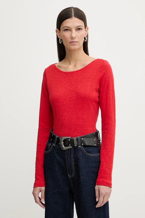 Marc O'Polo longsleeve bawełniany kolor czerwony 600226152199 - zdjęcie produktu nr 1