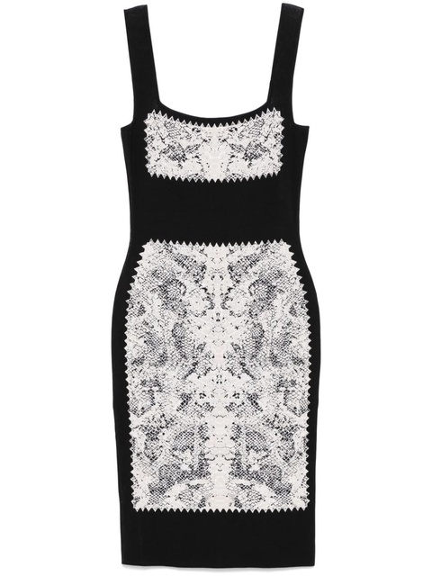 Alexander McQueen snake print knit dress - Black - zdjęcie produktu nr 2